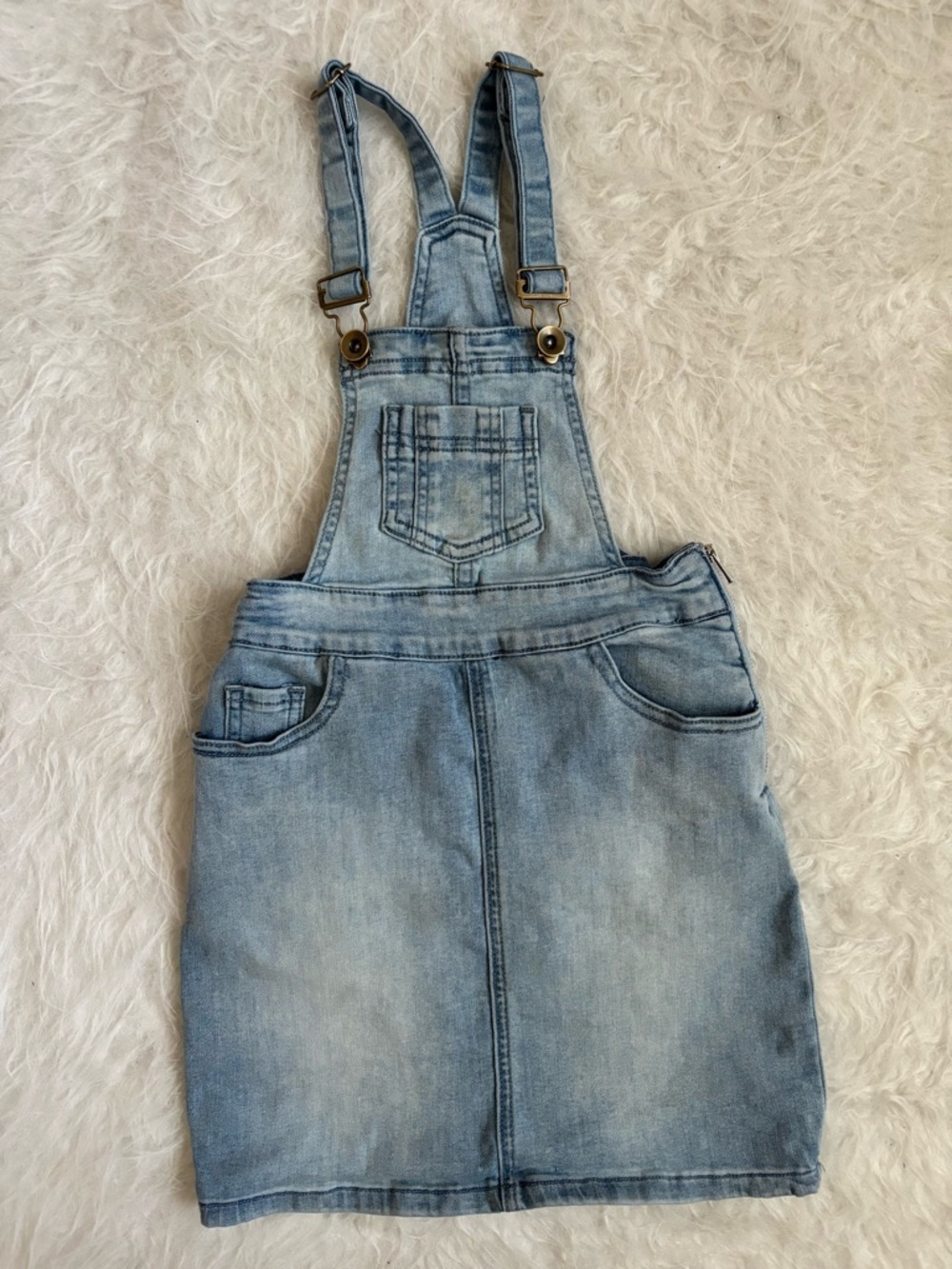 The Main Street Exchange Light Wash Denim Overall Skirt